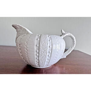 Paris Royal Sea Urchin Coral  White Porcelain Creamer/ Pitcher, Vintage